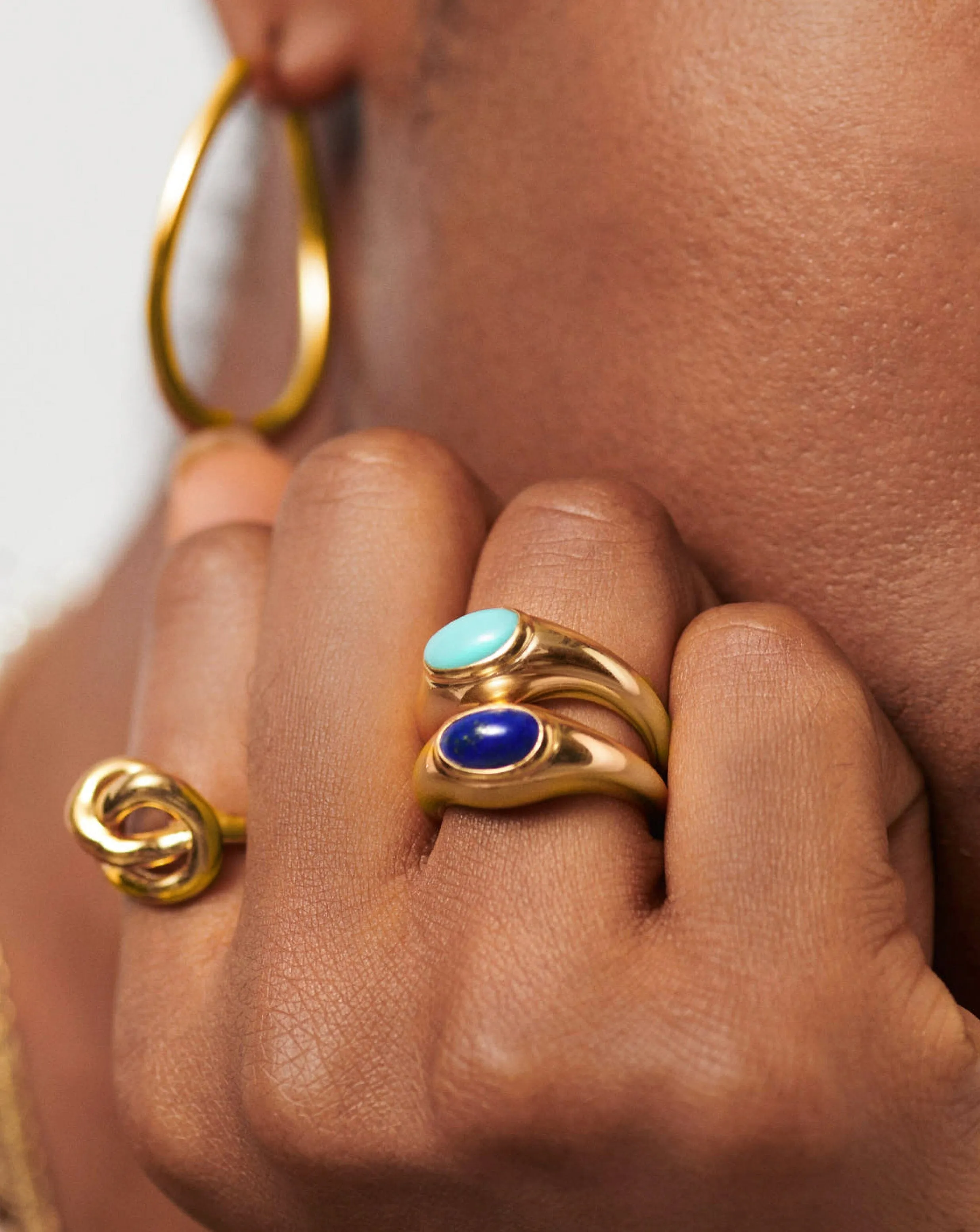 Molten Gemstone Ring | 18ct Gold Plated Vermeil/Lapis