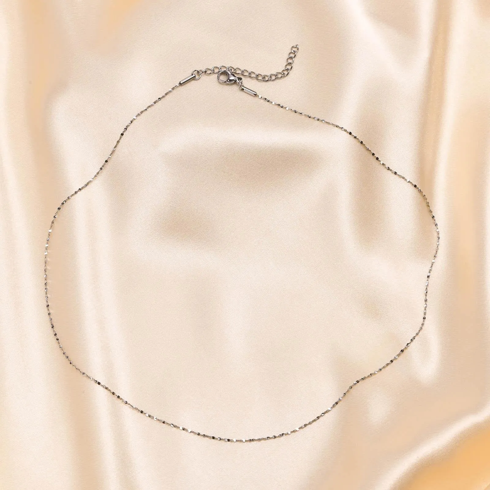 No-Tarnish Medical Titanium Shimmering Stacked Clavicle Chain Necklace