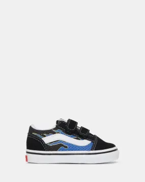 Old Skool V Pixel Flame Infant Black/Blue