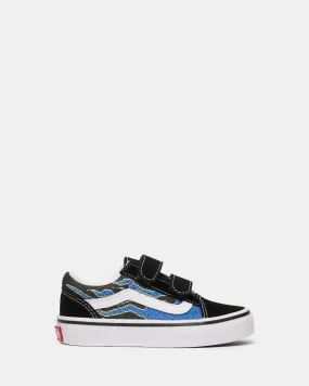 Old Skool V Pixel Flame Youth Black/Blue