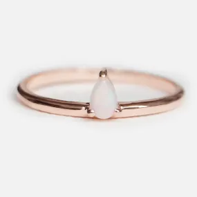 Opal Teardrop Solitaire Ring Ciel