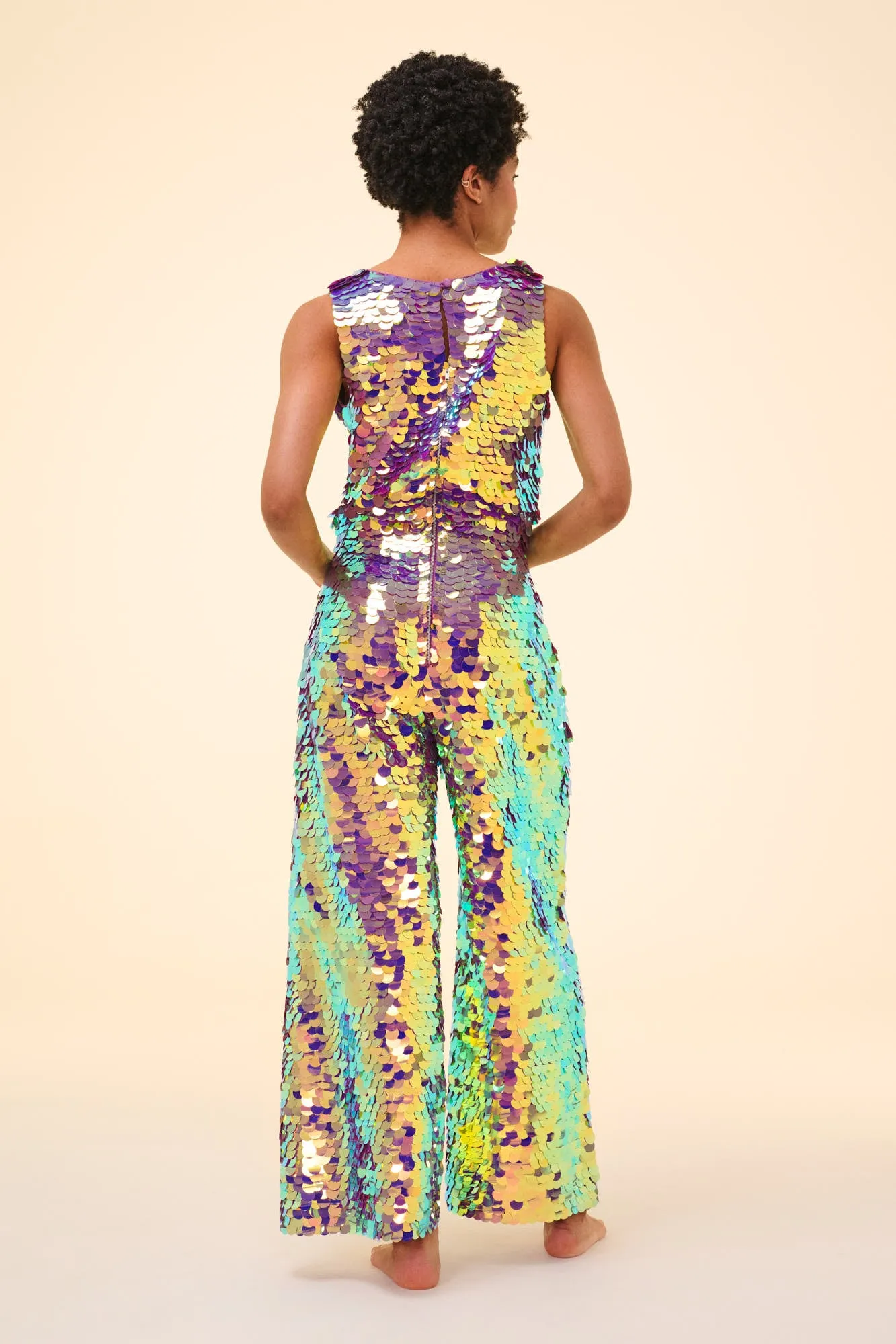 ORPHEA SEQUIN JUMPSUIT - ORCHID