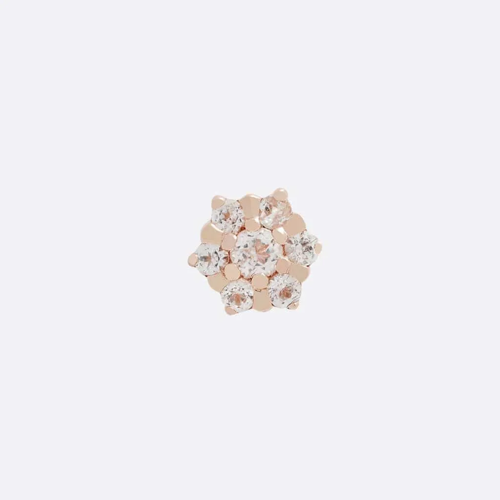 Peony - 14K ROSE - White Topaz