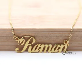 Personalised 24K Gold Plated Sterling Silver Name Necklace-Script 6