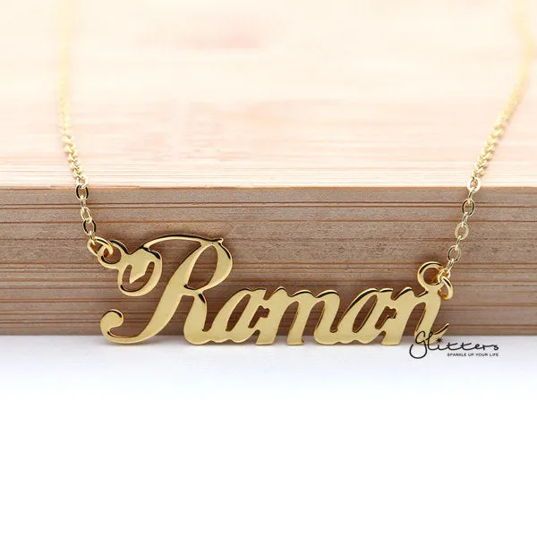 Personalised 24K Gold Plated Sterling Silver Name Necklace-Script 6