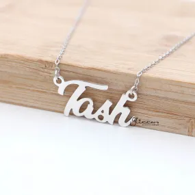 Personalised Sterling Silver Name Necklace-Font 12