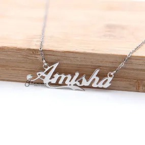 Personalised Sterling Silver Name Necklace - Font 6