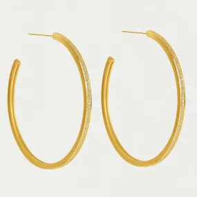 Petit Pavé Large Thin Hoops