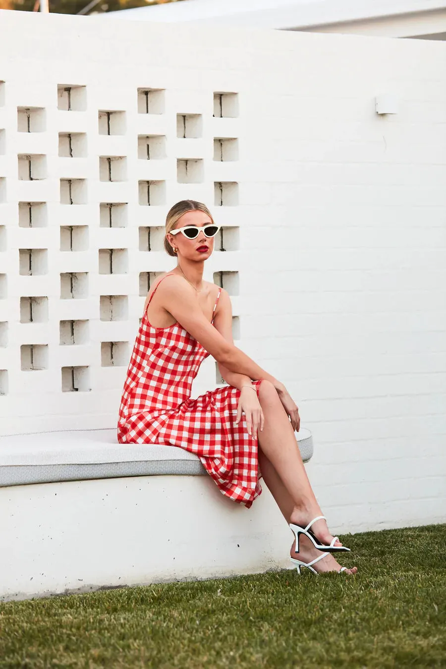 RALF STUDIOS Avalon Dress TOMATO CHECK