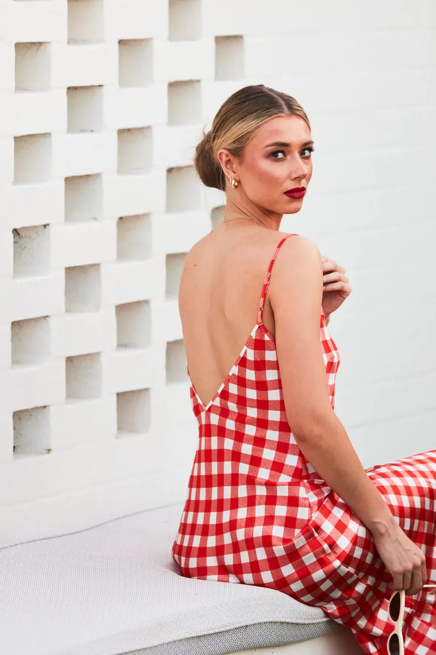 RALF STUDIOS Avalon Dress TOMATO CHECK