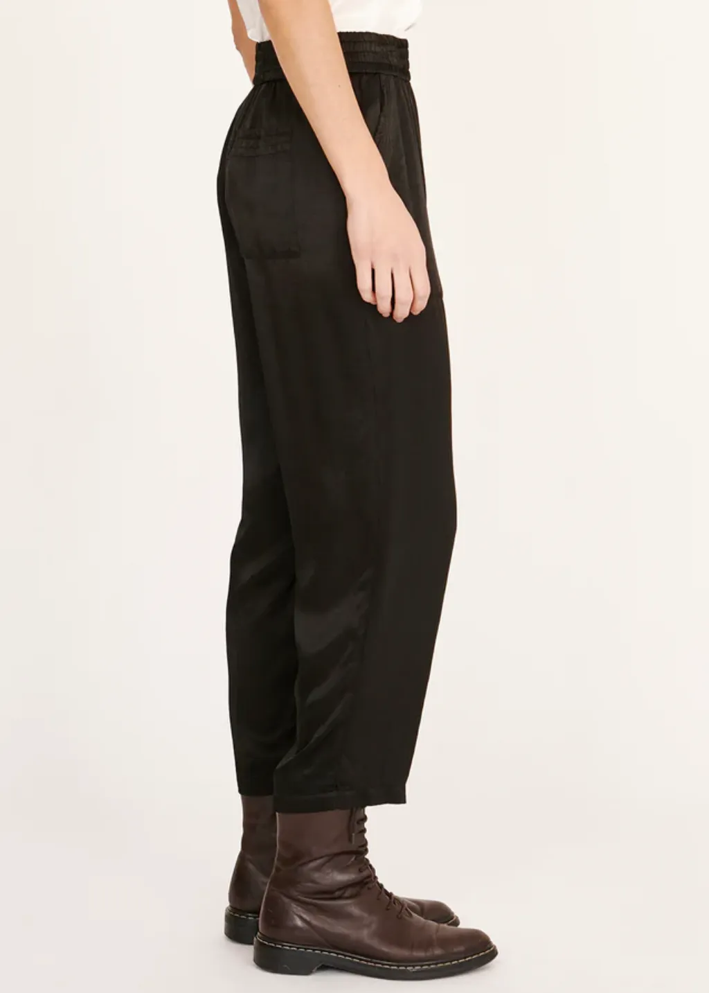 Raquel Allegra Trapunto Pant in Black