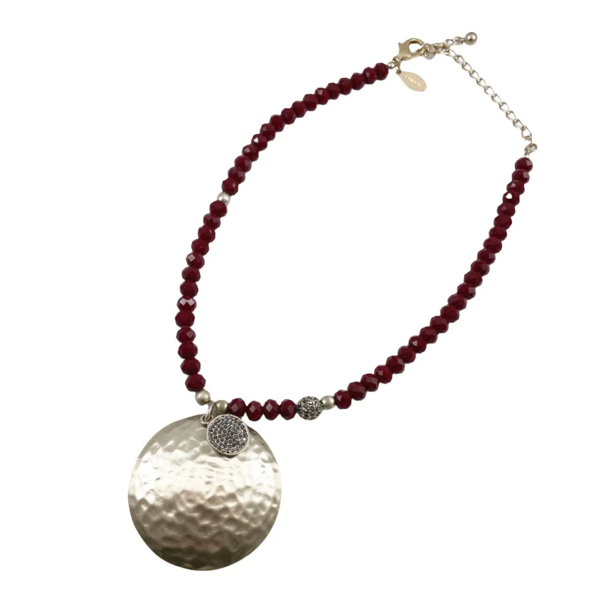 Red Jade Beaded Pendant Necklace by Chico's