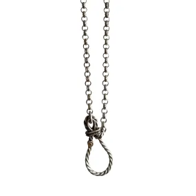 reimagined V I N T A G E // twisted connector / sterling silver rolo chain with carabiner pendant holder / 25.5, 50g