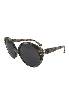 ROLAND MOURET Grey Tortoiseshell Round Eye Farrah Sunglasses 57-19-135