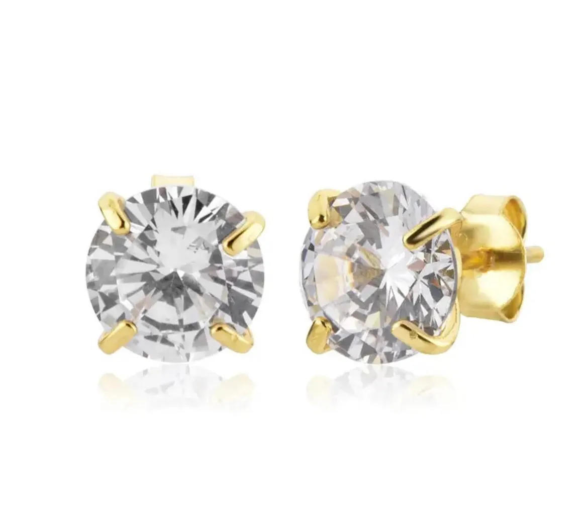 Round CZ Stud