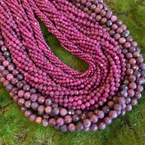 Ruby Strands - Faceted Rounds