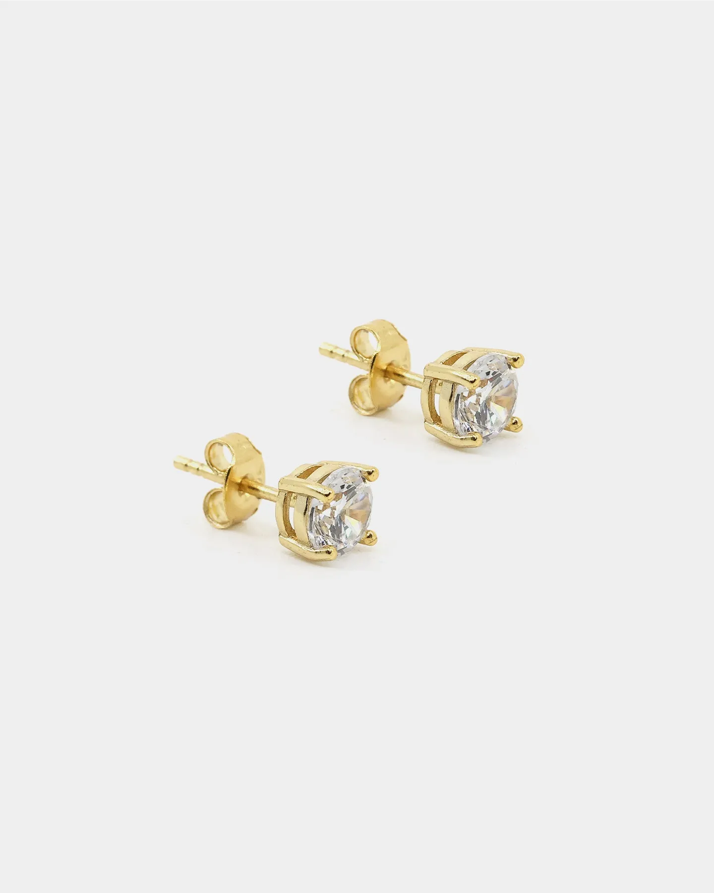 Saint Morta Round Cut Earrings Iced Gold