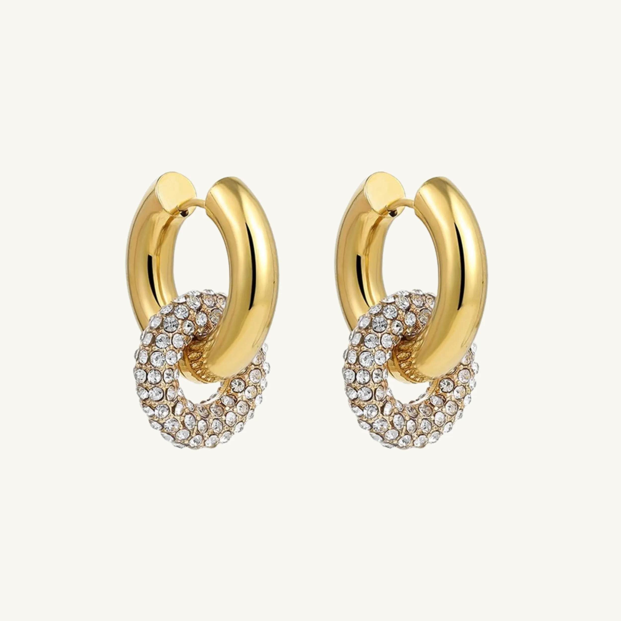 Shiny Double Hoop Earring Giftset | Gold