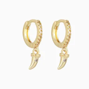 Sparkling Horn Hoop Earring