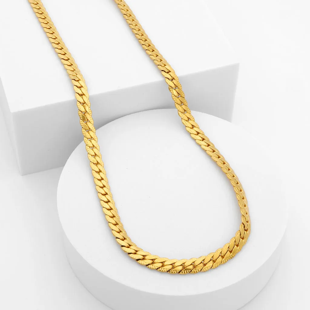 Stainless Steel 6mm Pattern Link Chain Necklace