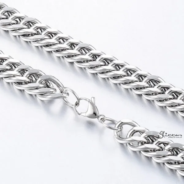 Stainless Steel Curb Link Chain Necklaces - 12mm width