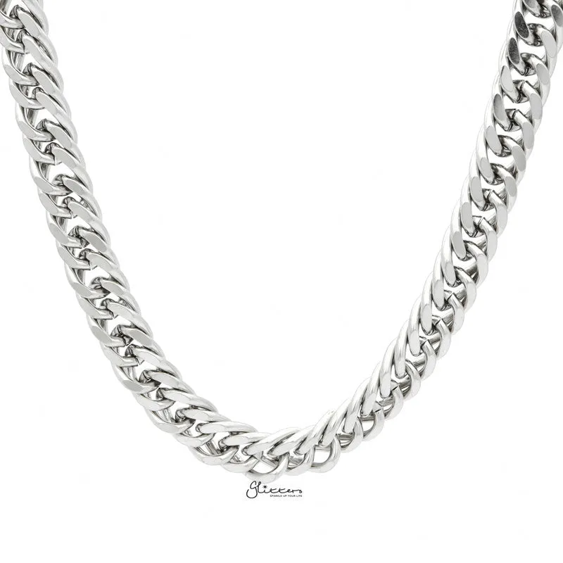 Stainless Steel Curb Link Chain Necklaces - 12mm width