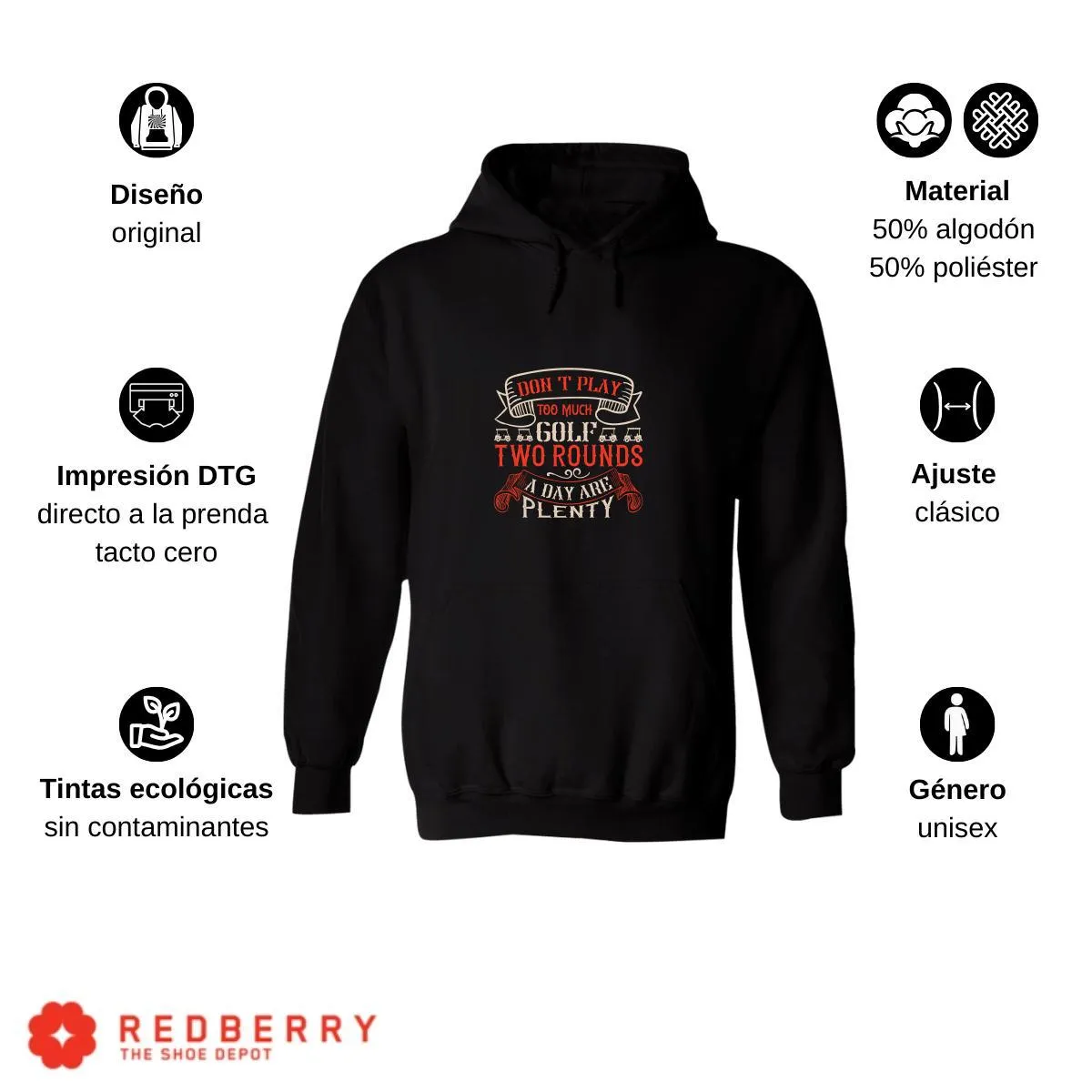 Sudadera Hombre  Hoodie Golf Deporte Frases 008