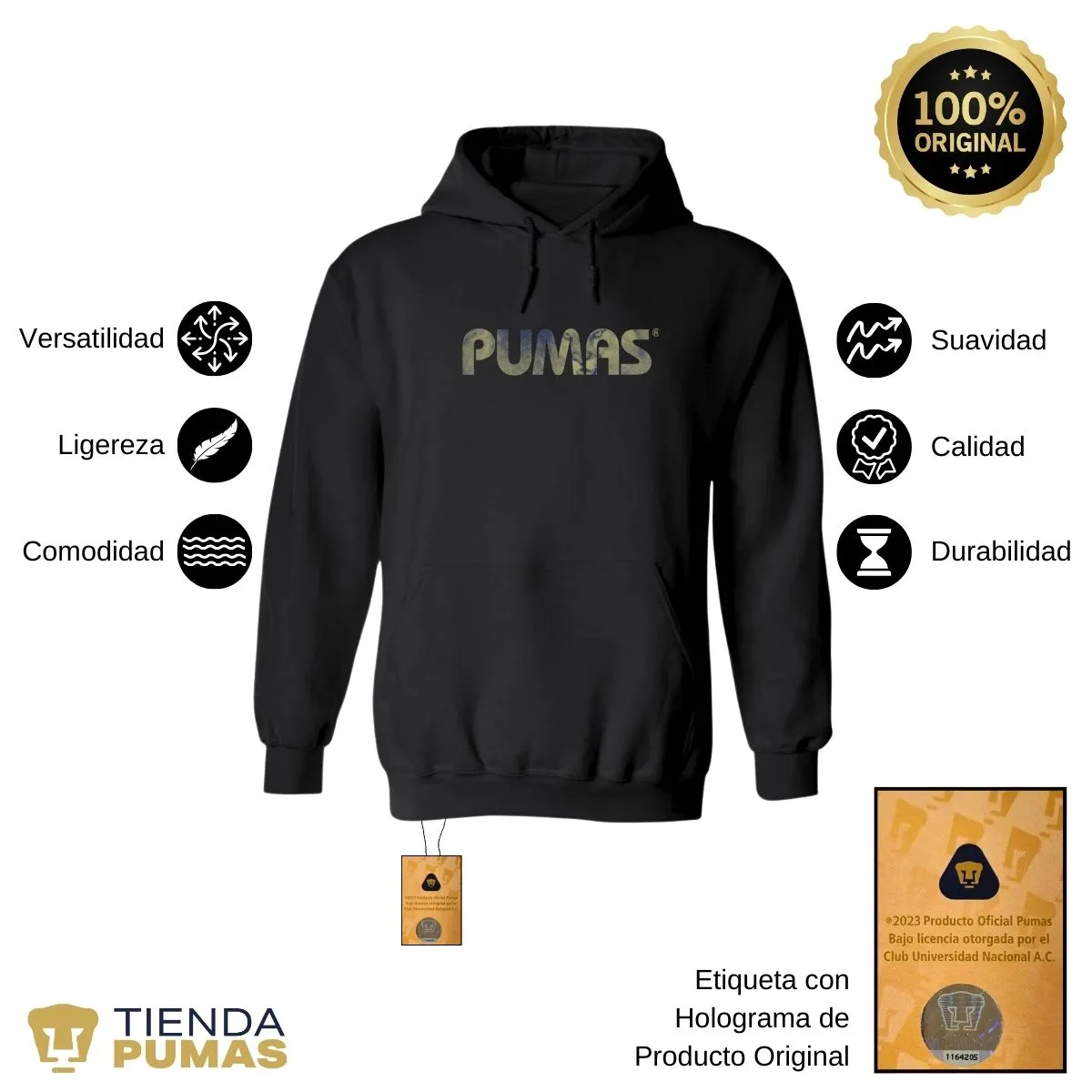 Sudadera Hombre Hoodie Pumas UNAM Fusión