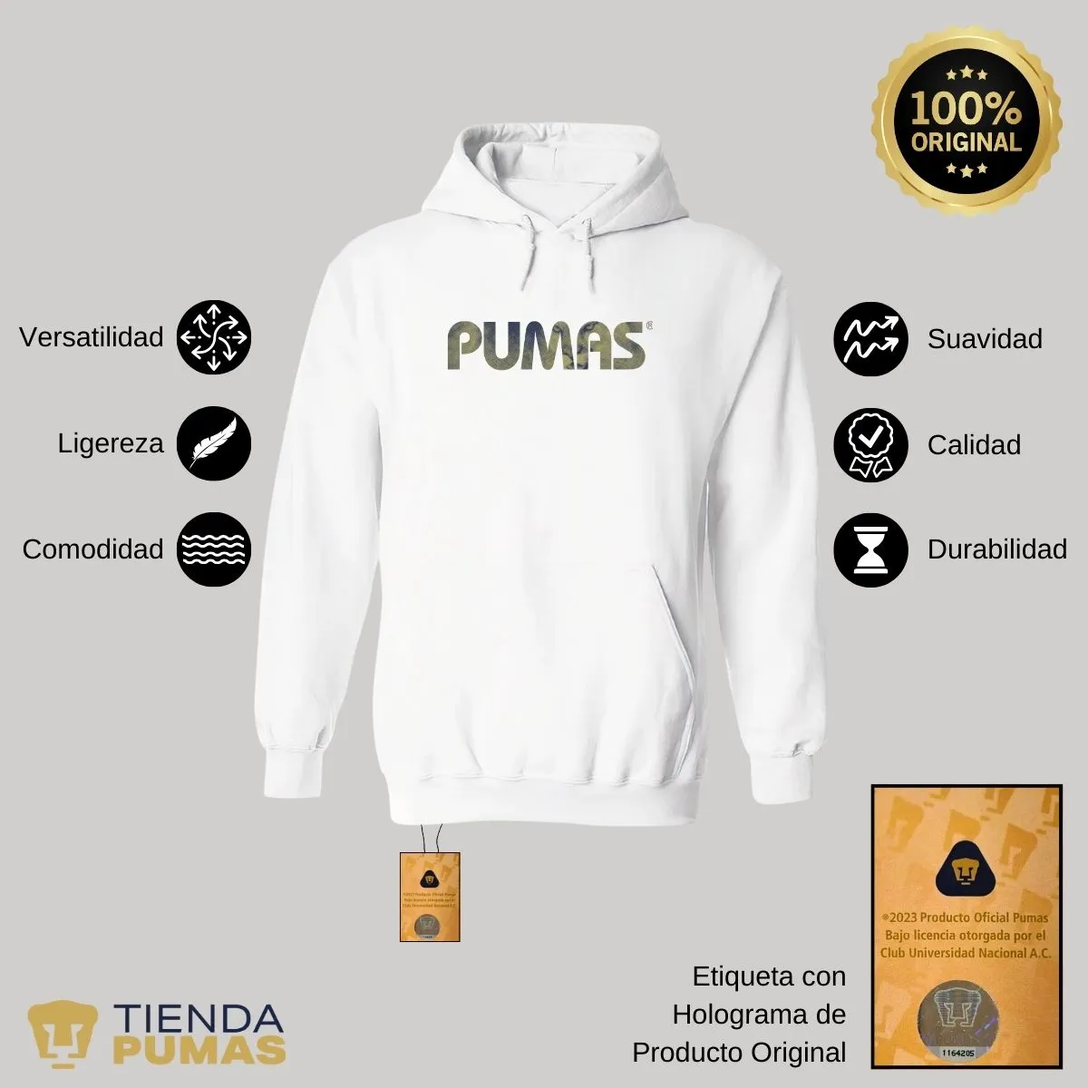 Sudadera Hombre Hoodie Pumas UNAM Fusión