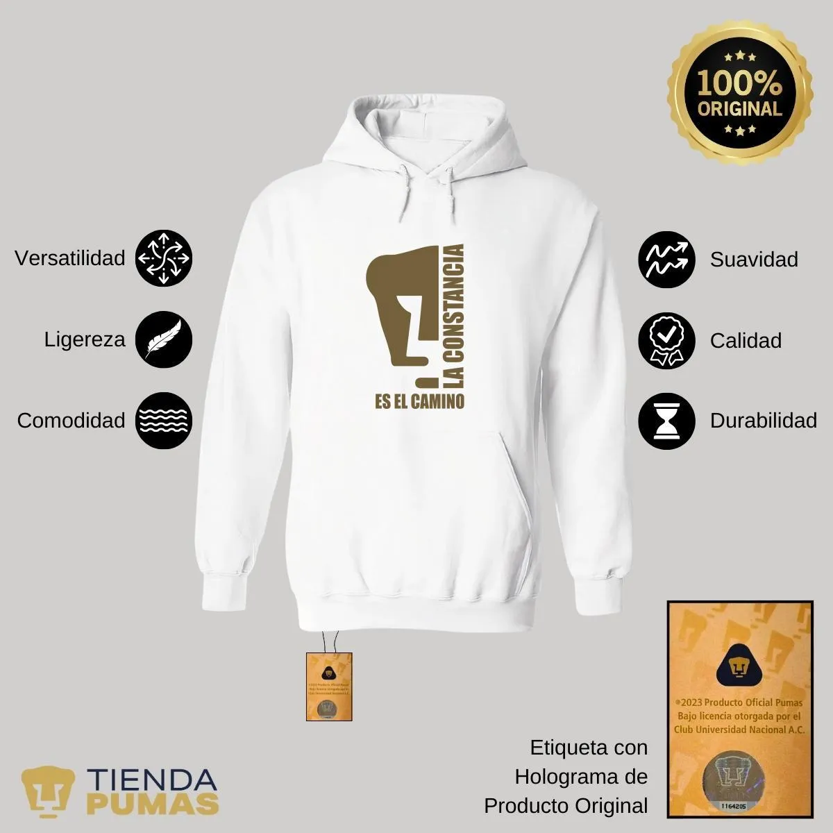 Sudadera Mujer Hoodie  Pumas UNAM La constancia