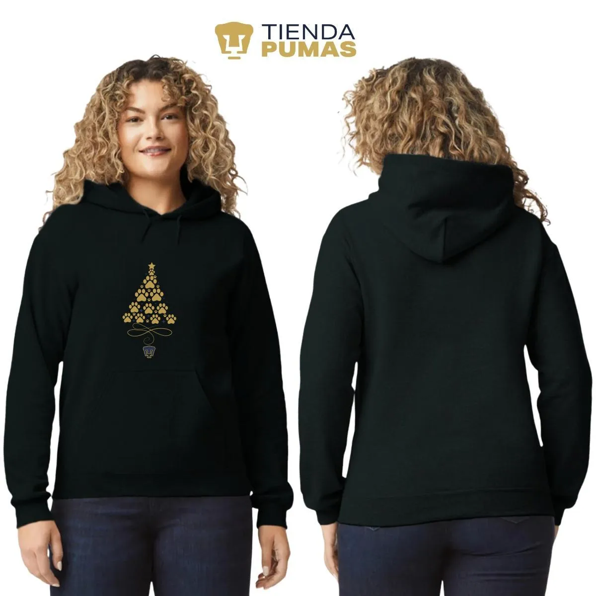 Sudadera Mujer Hoodie  Pumas UNAM rbol Navidad