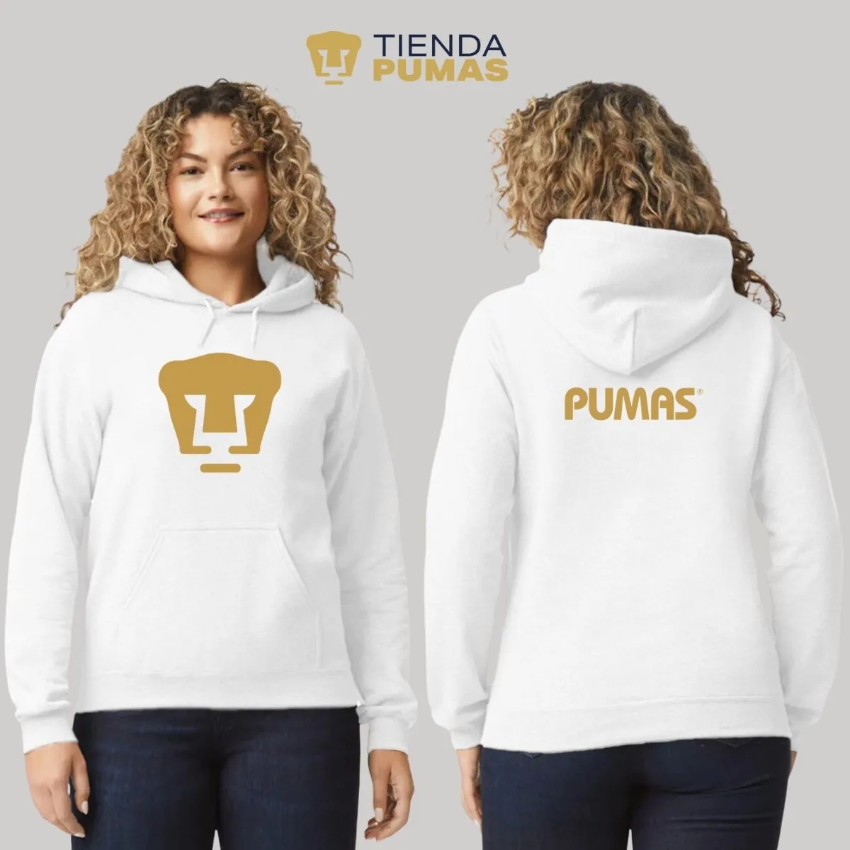 Sudadera para Mujer Hoodie Pumas UNAM Logo Dorado