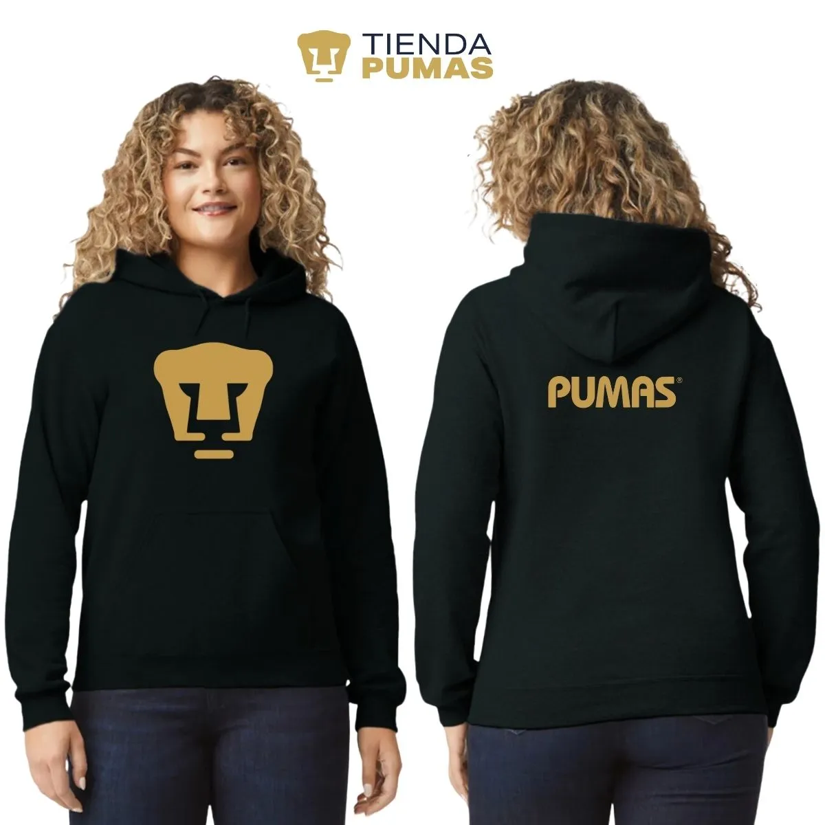 Sudadera para Mujer Hoodie Pumas UNAM Logo Dorado