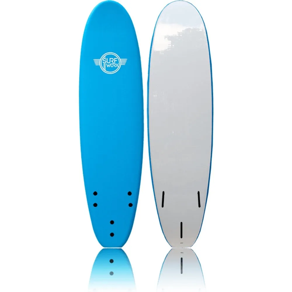 Surfworx Base Mini Mal 7ft 6 Soft Surfboard - Azure Blue