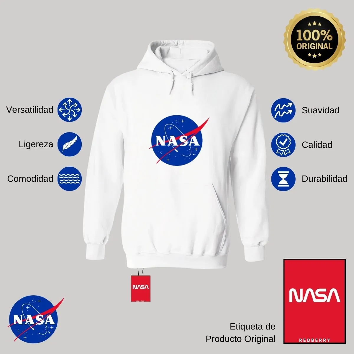 Sweater Suéter Mujer Hoodie Nasa Logo