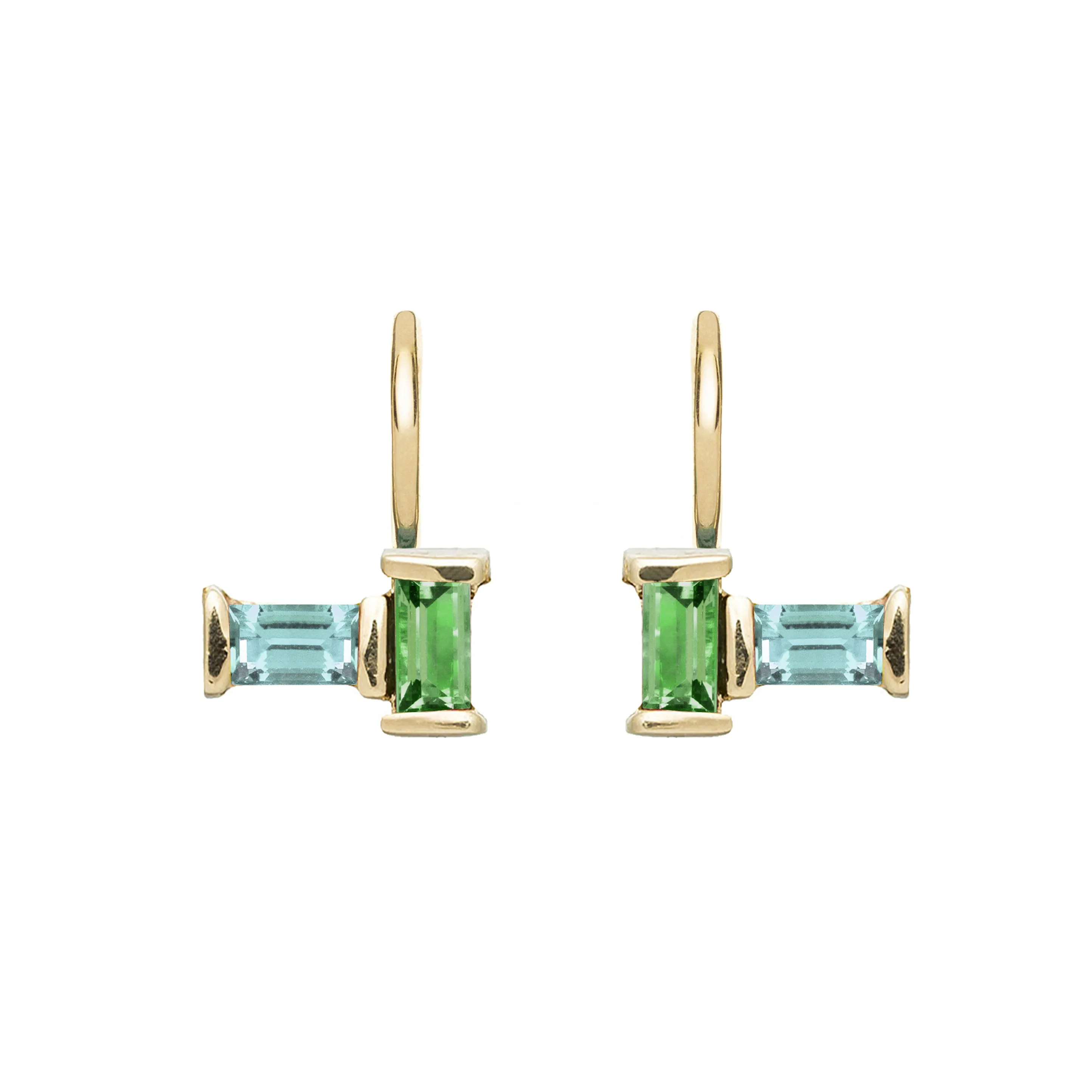 TU Y YO M AQUAMARINE   PERIDOT EARRINGS