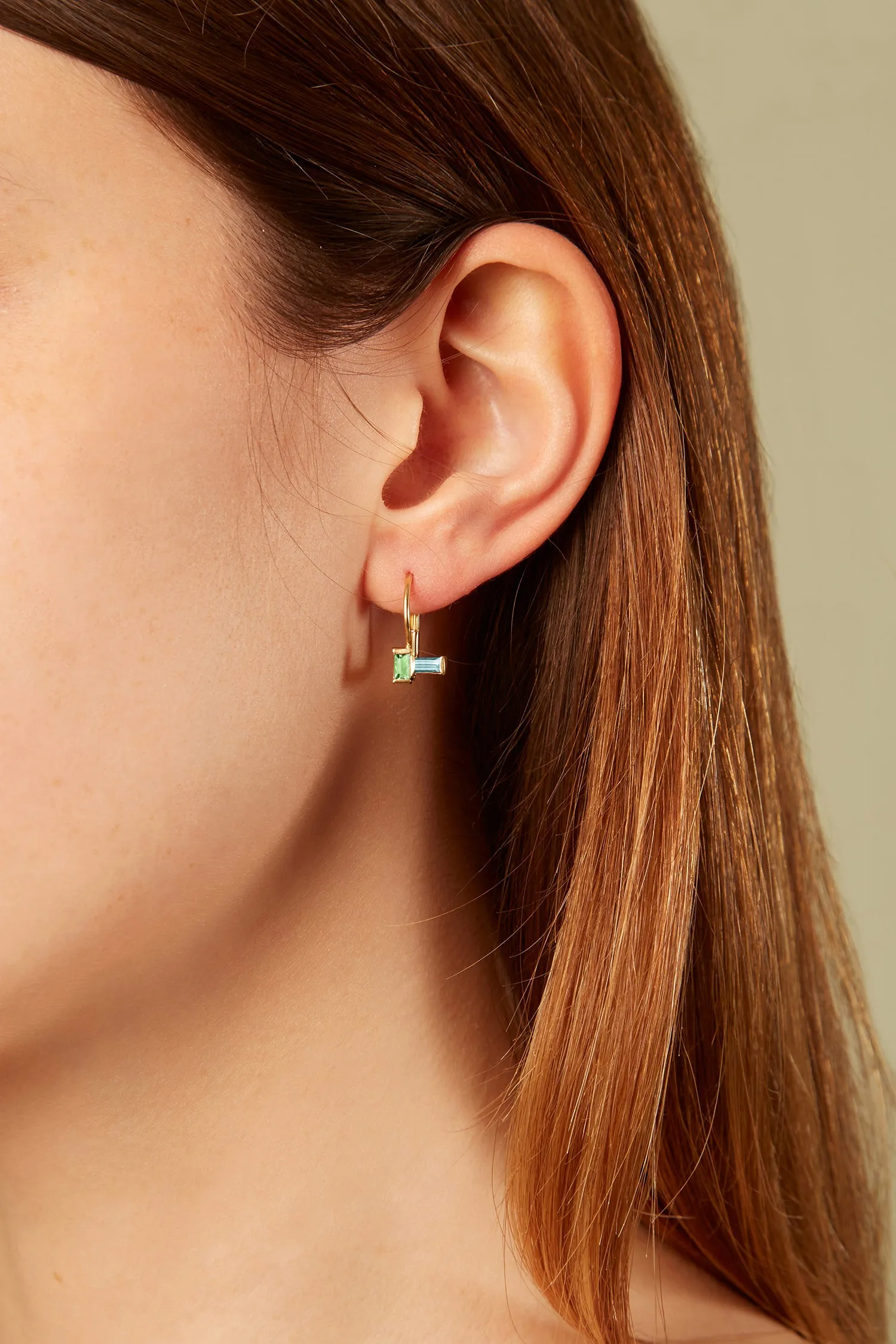 TU Y YO M AQUAMARINE   PERIDOT EARRINGS