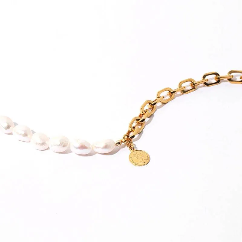 VICTORIA Coin Freshwater Pearl Cable Necklace