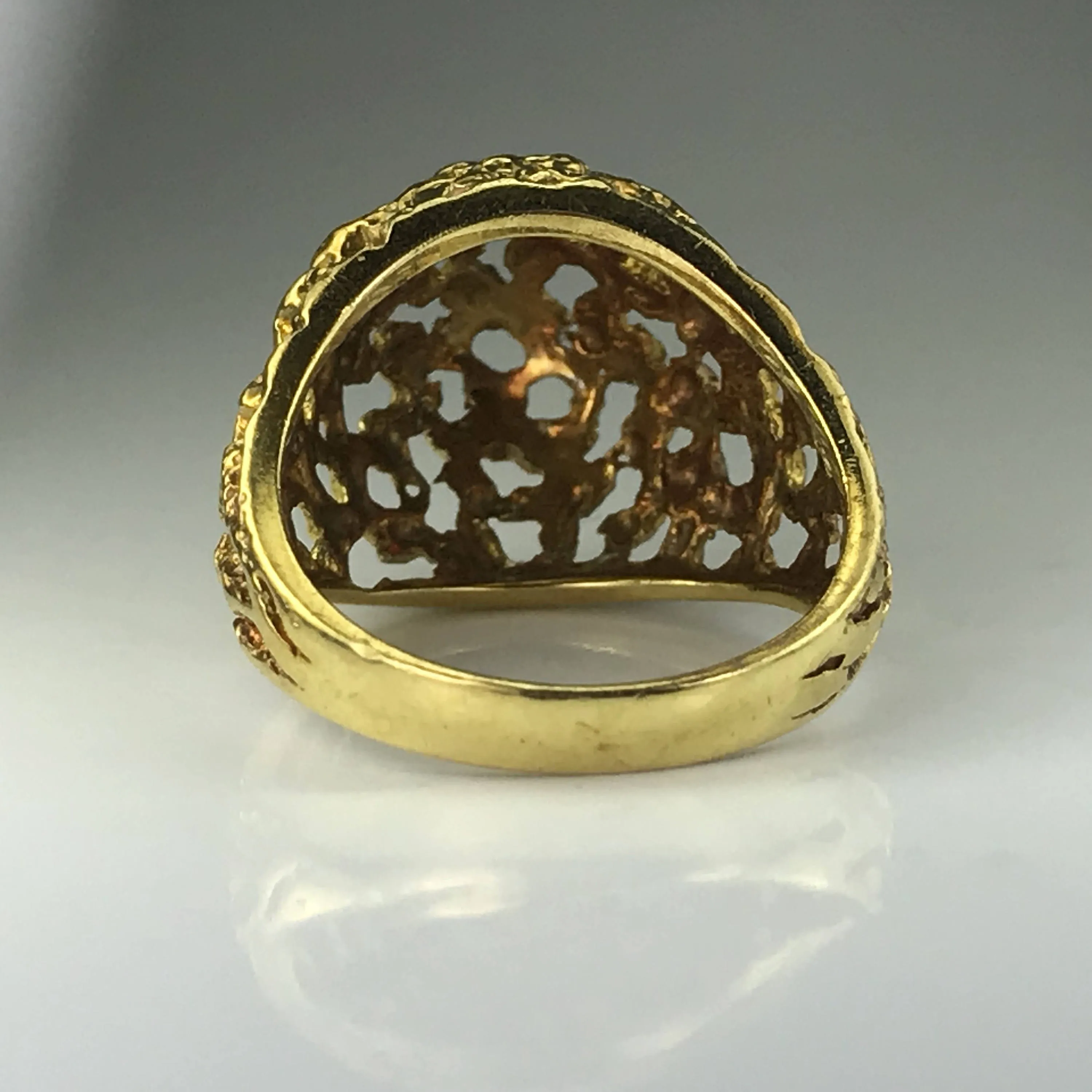 Vintage 18k Gold Dome Statement Ring. Size 5 1/4 US. 5.5 Grams. Circa 1970. One of a Kind Ring