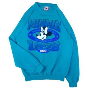 Vintage Teal Minnie Mouse Sweatshirt - L