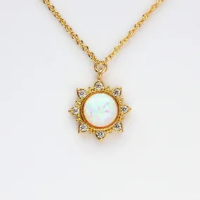 White Opal Sun Necklace