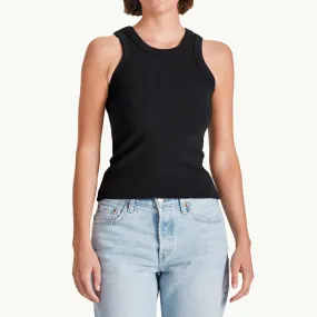 Women's Fitted Rib Tank - Black