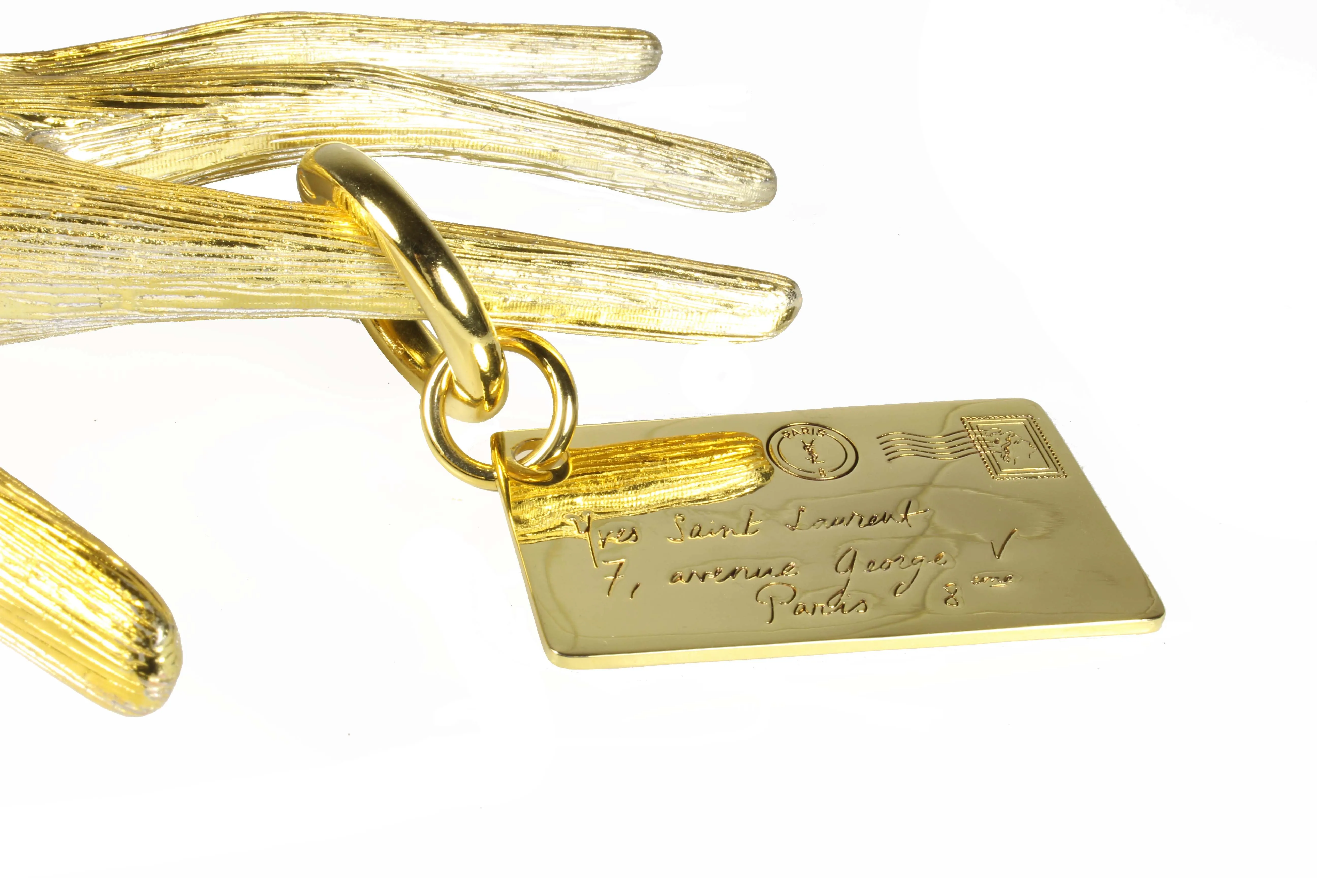 YVES SAINT LAURENT Y-mail large envelope key-ring bag charm