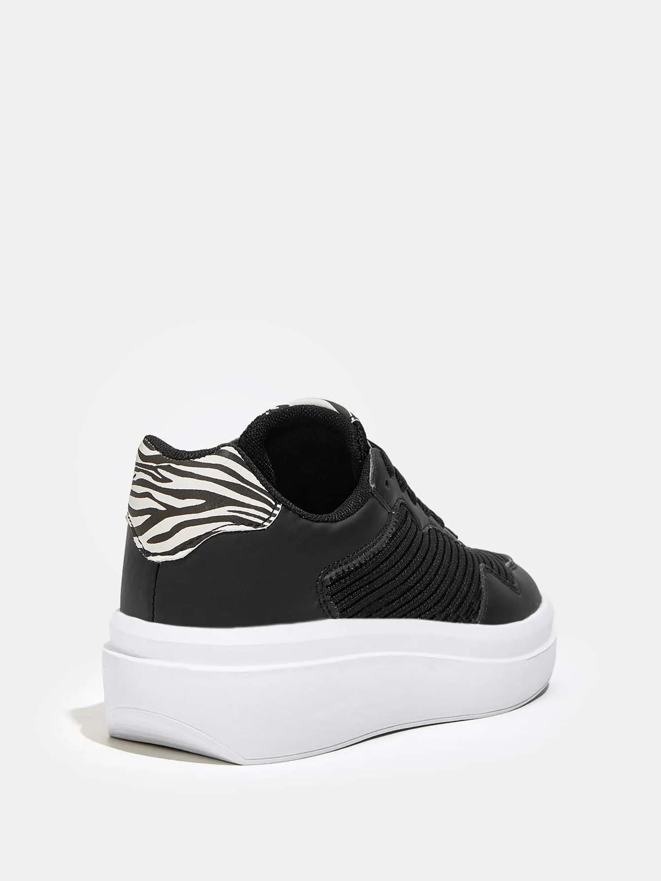 Zebra Stripe Lace-up Front Skate Shoes